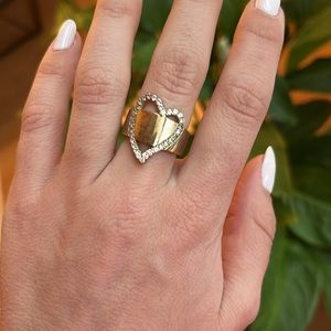 Gold plated heart ring